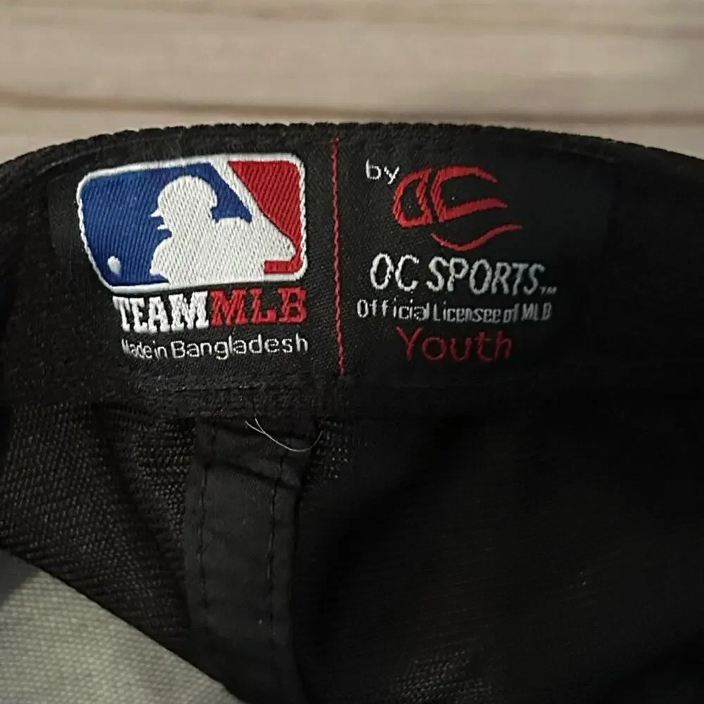 TeamMLB Marlins youth size baseball hat cap black blue team sports
